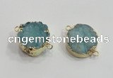 NGC378 20mm coin druzy agate gemstone connectors wholesale