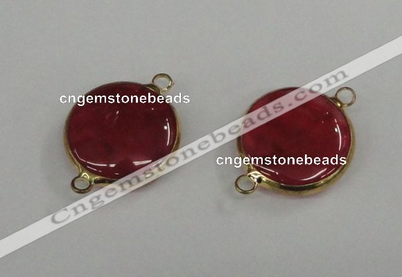 NGC397 18mm flat round agate gemstone connectors wholesale