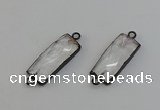 NGC5188 12*30mm - 15*30mm faceted rectangle white crystal connectors