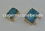 NGC5285 15*25mm - 20*30mm rectangle druzy agate connectors