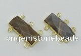NGC5365 12*30mm - 15*30mm faceted rectangle moonstone connectors