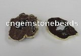 NGC538 25*35mm - 35*45mm plated druzy agate gemstone connectors