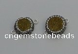 NGC5466 14mm - 15mm flower plated druzy agate connectors wholesale