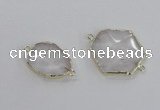 NGC552 18*25mm - 30*35mm freeform quartz gemstone connectors