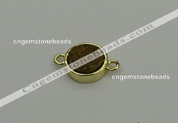 NGC5779 12mm coin plated druzy agate connectors wholesale