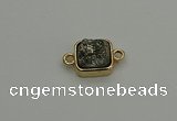 NGC5788 10*10mm square plated druzy agate connectors wholesale