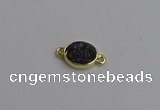 NGC5846 11*13mm oval plated druzy agate connectors wholesale