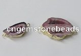 NGC588 15*20mm - 22*30mm freefrom druzy agate gemstone connectors