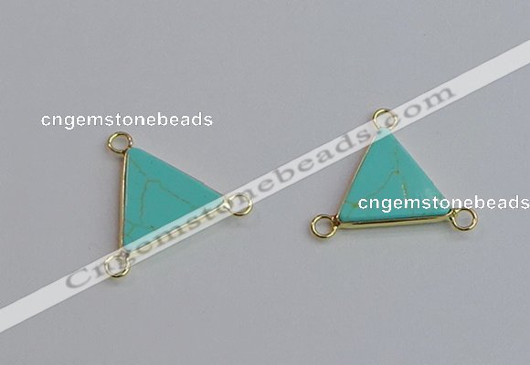 NGC5986 15*16mm triangle white howlite turquoise connectors