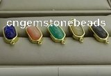 NGC5998 10*16mm oval mixed gemstone connectors wholesale