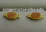 NGC6020 5*8mm oval plated druzy agate connectors wholesale