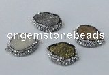 NGC640 20*28mm - 25*30mm freeform plated druzy agate connectors