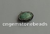 NGC6658 18*25mm faceted freeform amazonite connectors