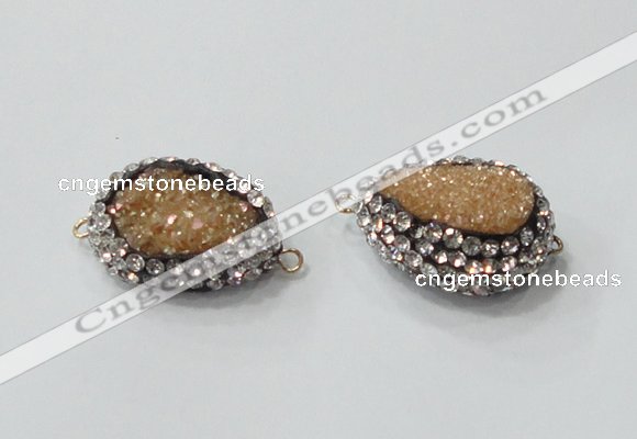 NGC731 16*22mm - 18*25mm freeform plated druzy agate connectors