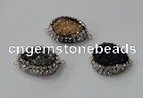 NGC738 16*22mm - 18*25mm freeform plated druzy agate connectors