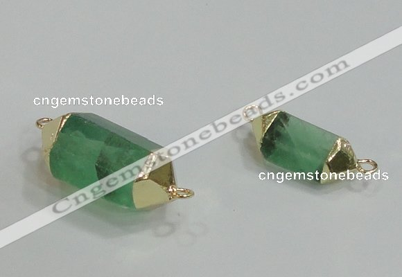 NGC991 8*20mm – 12*25mm faceted nuggets fluorite connectors