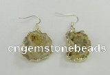NGE101 20*25mm - 25*30mm freeform druzy agate gemstone earrings