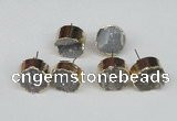 NGE108 18mm - 19mm freeform druzy agate gemstone earrings wholesale