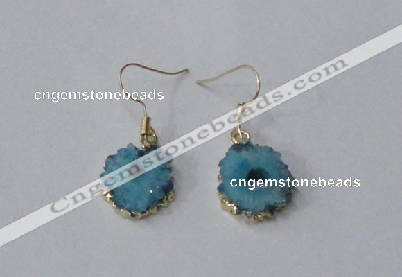 NGE124 8*12mm - 12*16mm freeform druzy agate gemstone earrings