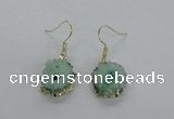 NGE125 8*12mm - 12*16mm freeform druzy agate gemstone earrings
