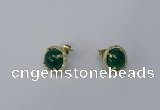NGE180 10mm flat round agate gemstone earrings wholesale