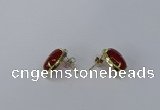 NGE195 10*14mm oval agate gemstone earrings wholesale
