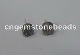 NGE215 8mm coin druzy agate gemstone earrings wholesale
