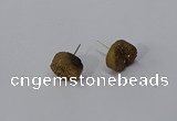 NGE222 12mm coin druzy agate gemstone earrings wholesale