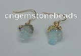NGE24 10*14mm - 12*16mm nuggets druzy quartz earrings wholesale