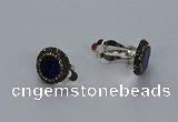 NGE282 15mm - 16mm coin lapis lazuli gemstone earrings wholeasle