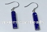 NGE411 5*18mm tube lapis lazuli earrings wholesale