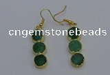 NGE5046 10*30mm - 10*32mm druzy agate gemstone earrings wholesale