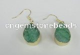 NGE88 15*20mm teardrop druzy agate gemstone earrings wholesale