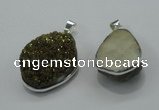NGP1002 25*35mm - 35*45mm freeform druzy agate beads pendant