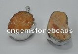NGP1007 25*35mm - 35*45mm freeform druzy agate beads pendant