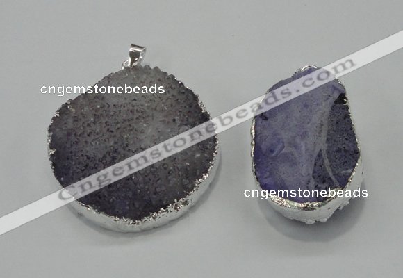 NGP1009 25*35mm - 35*45mm freeform druzy agate beads pendant