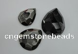 NGP1130 40*45 - 50*55mm faceted teardrop plated druzy agate pendants
