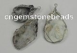 NGP1314 30*40mm - 40*60mm freeform agate pendants with brass setting
