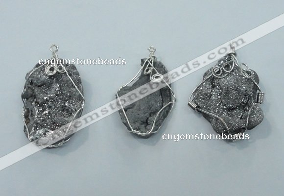 NGP1323 30*40mm - 40*55mm freeform agate pendants with brass setting