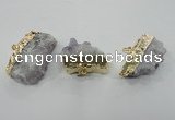 NGP1342 25*35mm - 35*50mm freeform amethyst pendants with brass setting