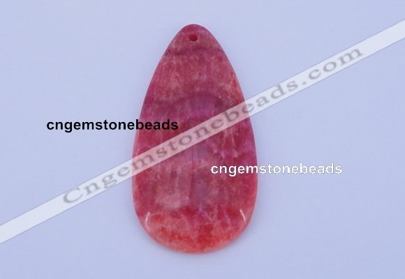 NGP141 2pcs 30*60mm teardrop dyed rhodochrosite gemstone pendants