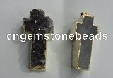 NGP1446 18*40mm - 25*50mm cross druzy amethyst gemstone pendants