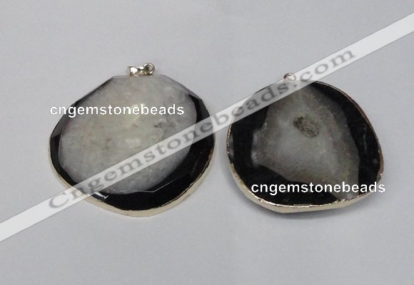 NGP1525 50*55mm - 55*60mm freeform druzy agate pendants