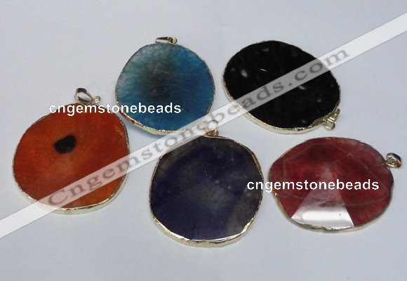 NGP1537 45*55mm - 50*60mm freeform agate gemstone pendants