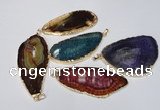 NGP1543 30*65mm - 40*65mm freeform agate gemstone pendants