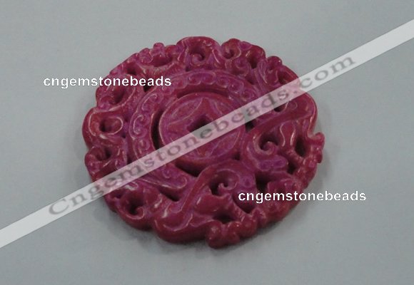 NGP1612 65*65mm Carved dyed natural hetian jade pendants wholesale