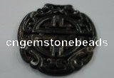 NGP1640 65*67mm Carved dyed natural hetian jade pendants wholesale