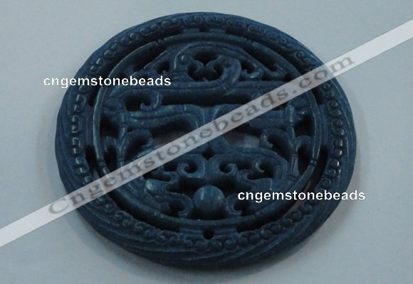 NGP1643 66*67mm Carved dyed natural hetian jade pendants wholesale