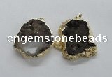 NGP1676 40*45mm - 45*60mm freeform plated druzy agate pendants