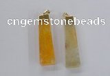 NGP1727 15*55mm trapezoid agate gemstone pendants wholesale